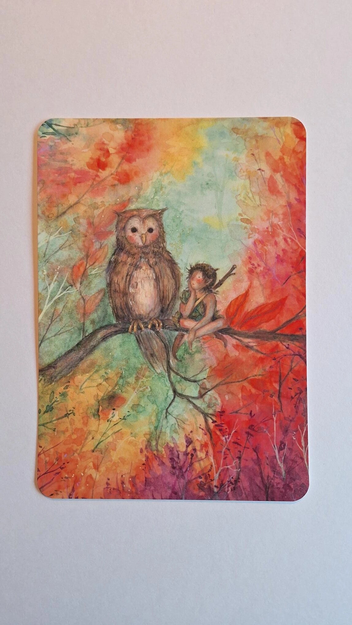 Kunstdruck Herbst-Eule von Anne Gies A5, Ansicht 2