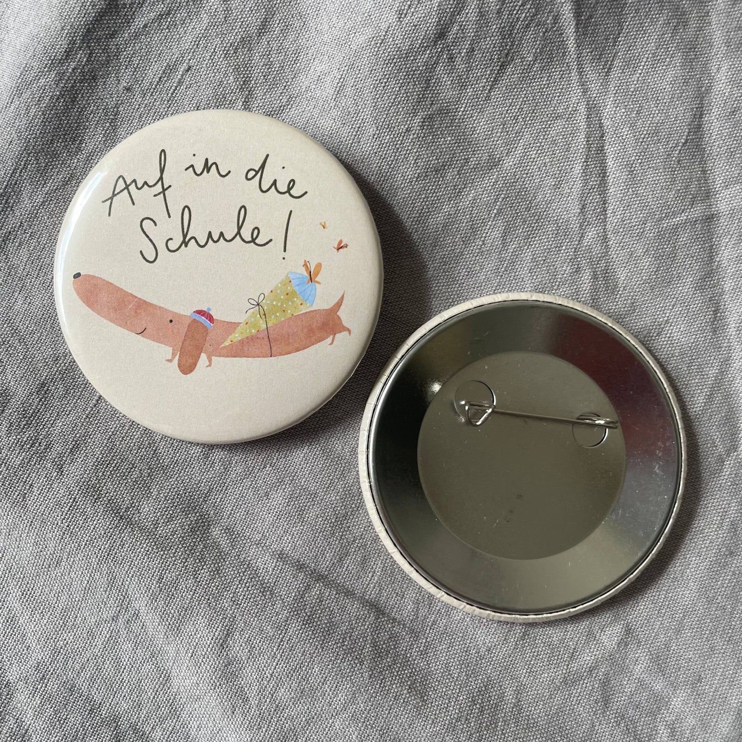 Button - Auf in die Schule - Dackel