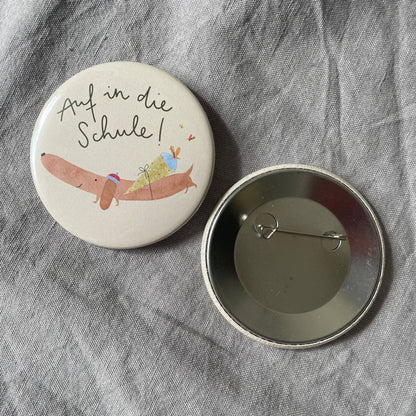 Button - Auf in die Schule - Dackel
