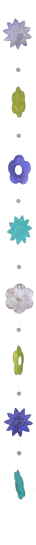 Muschelkette Blumen - blau-grün-türkis