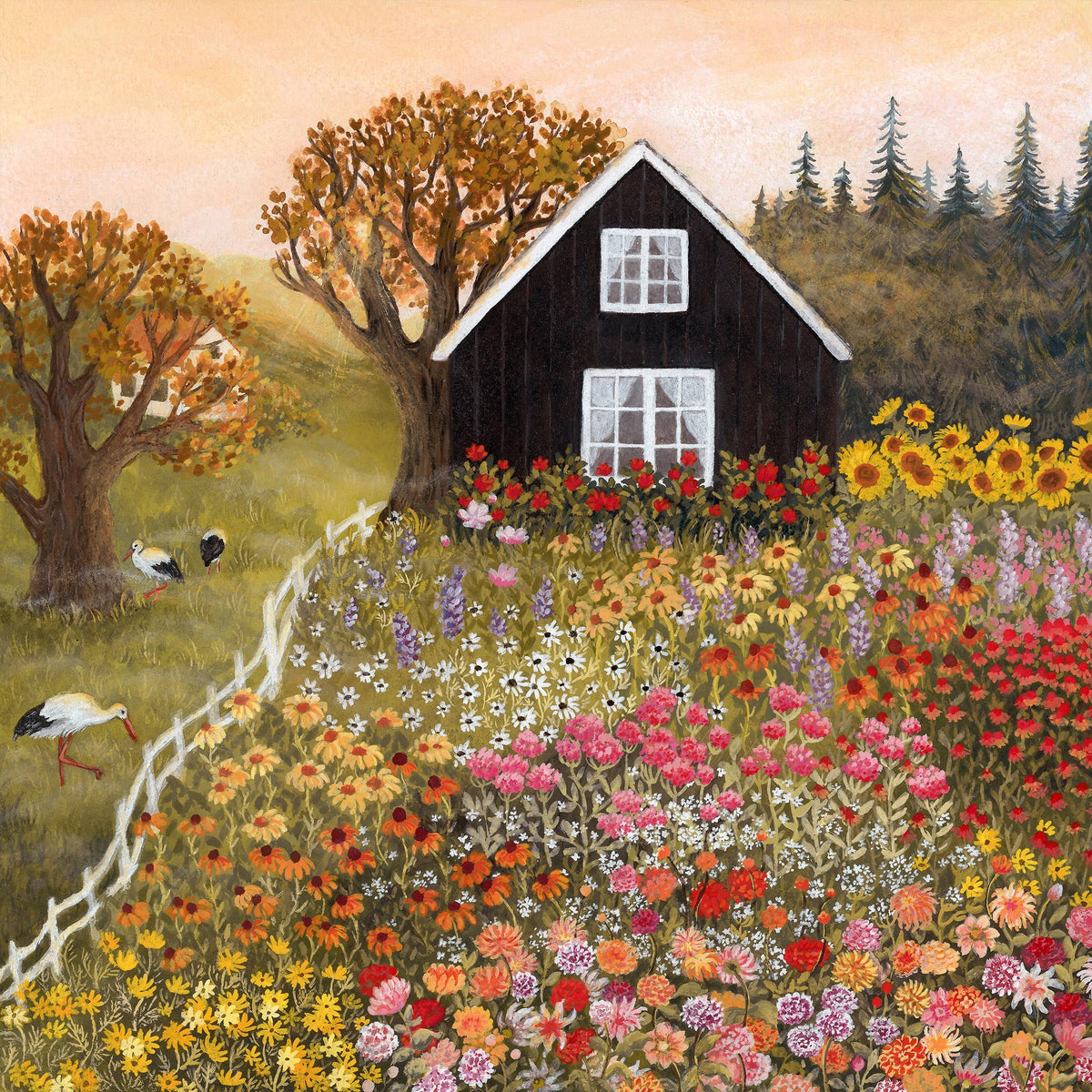 Kunstdruck Spätsommertage von Asia Spettel 20 x 20 cm