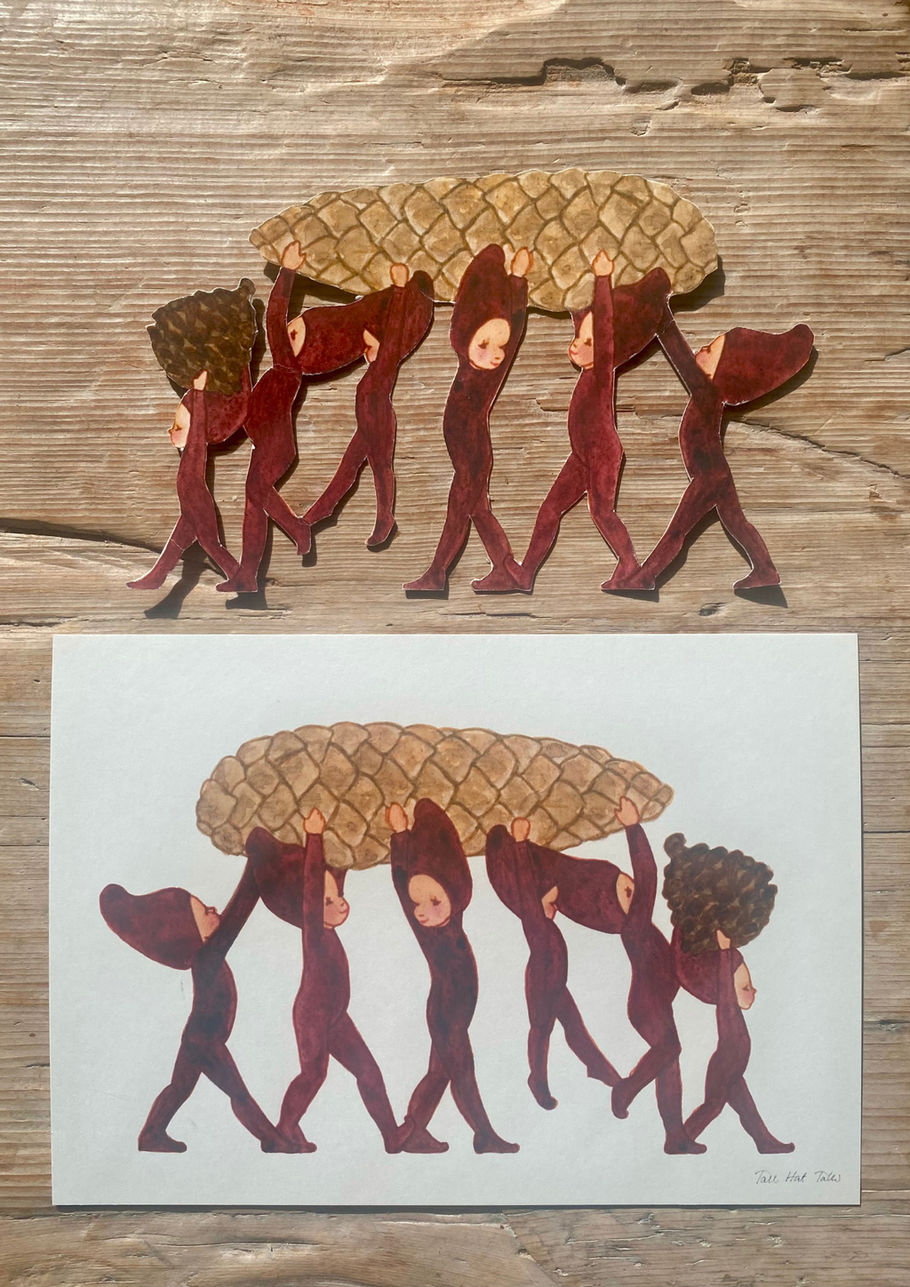 Bastelbogen Elfen mit Tannenzapfen von Tall Hat Tales, Ansicht 2