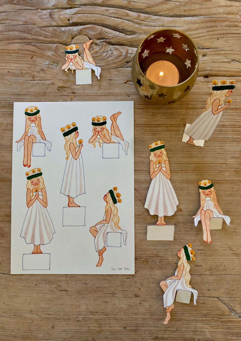 Bastelbogen Lucia-Mädchen von Tall Hat Tales, Ansicht 2
