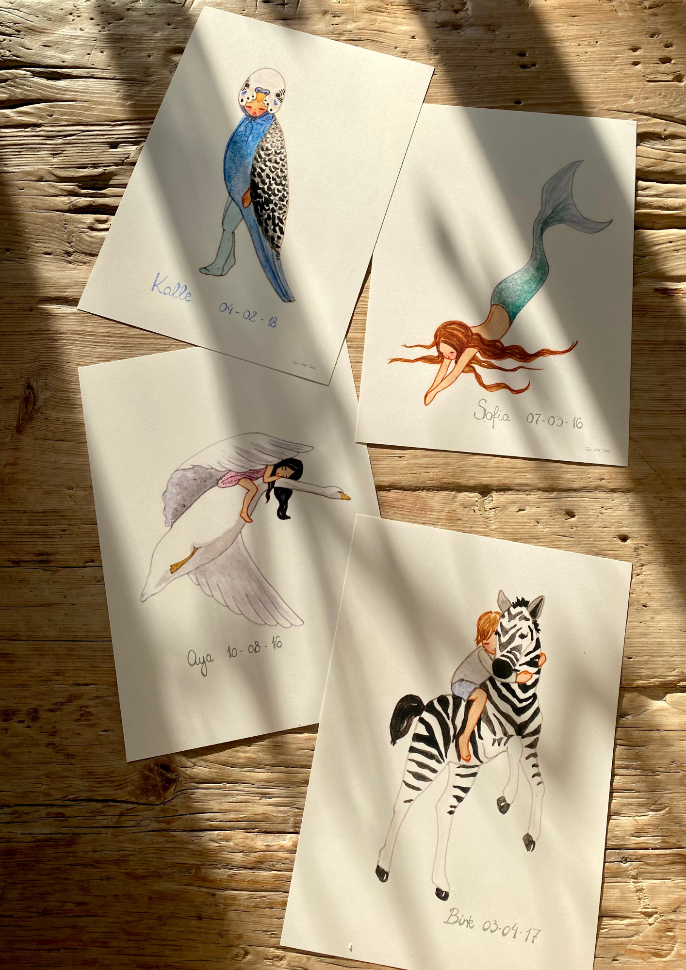 Zebra mit Kind - Poster A4