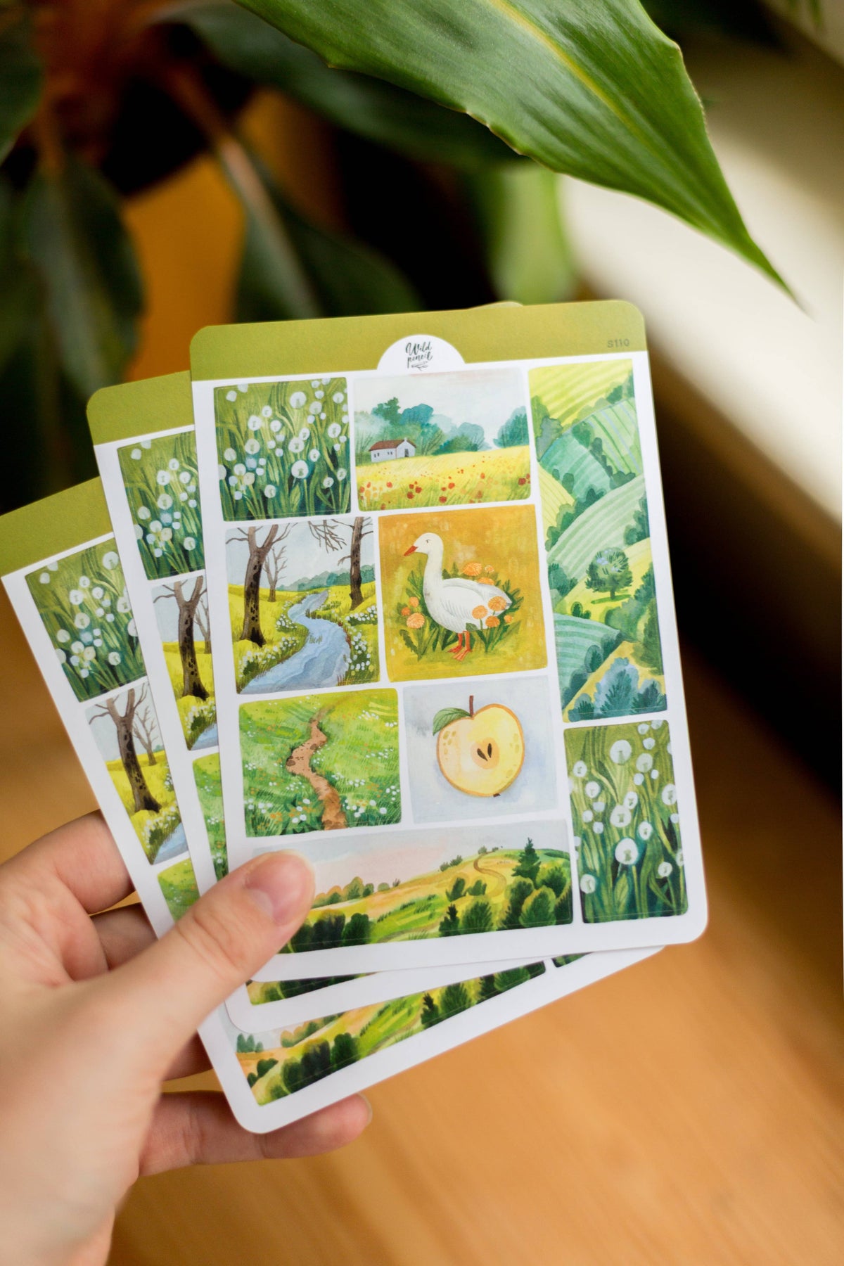 Stickerbogen Frühlingslandschaften von Wild Pencil Studio