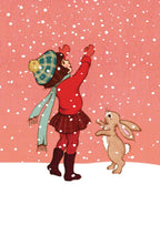 Postkarte Schnee fangen von Belle & Boo A6
