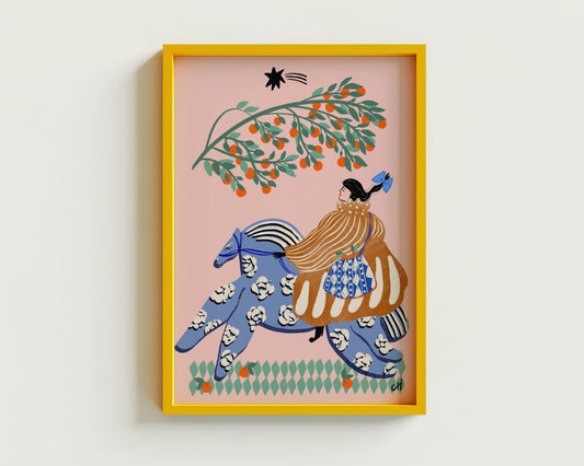 Print - Folk Dame und Orangen