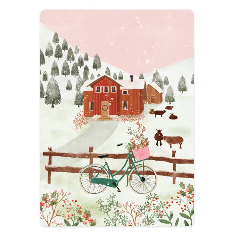 Norwegisches Haus im Schnee