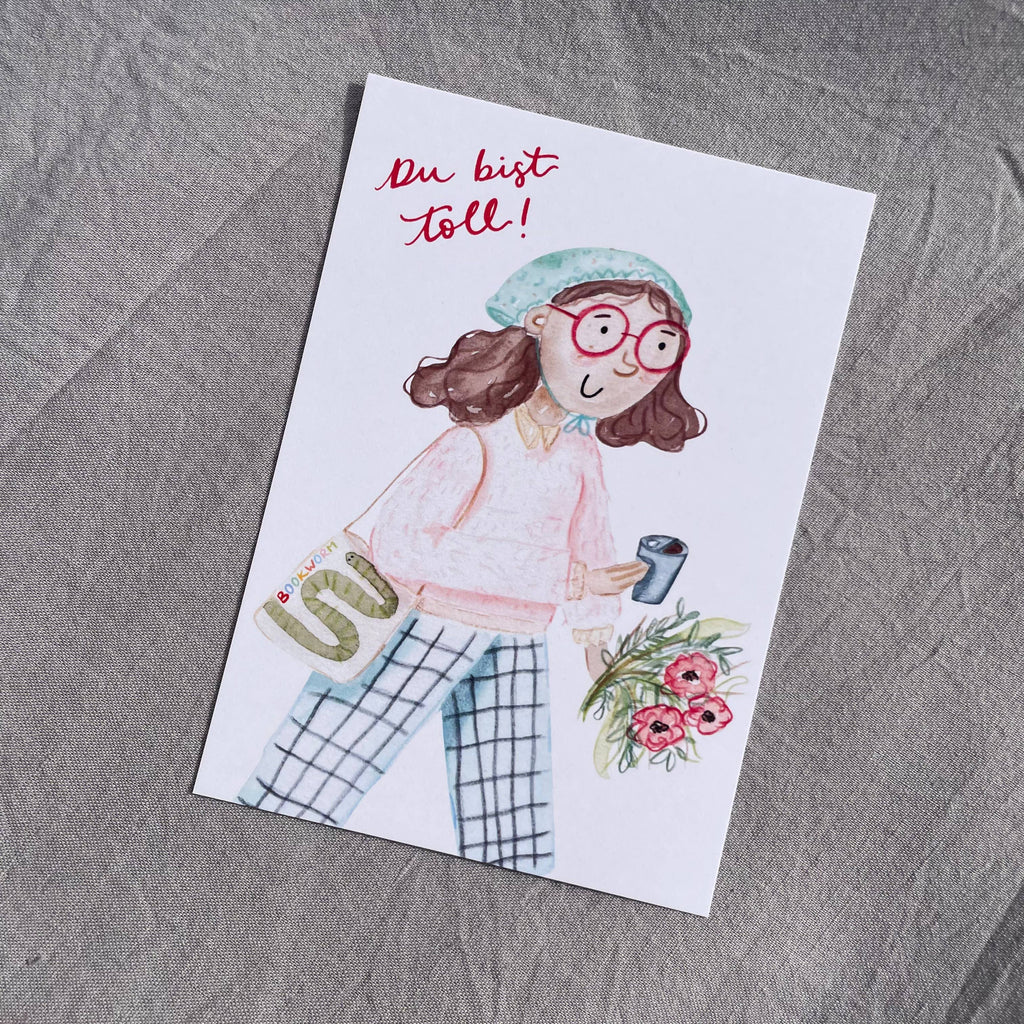 Postkarte Du bist toll von Hannahs Firlefanz A6