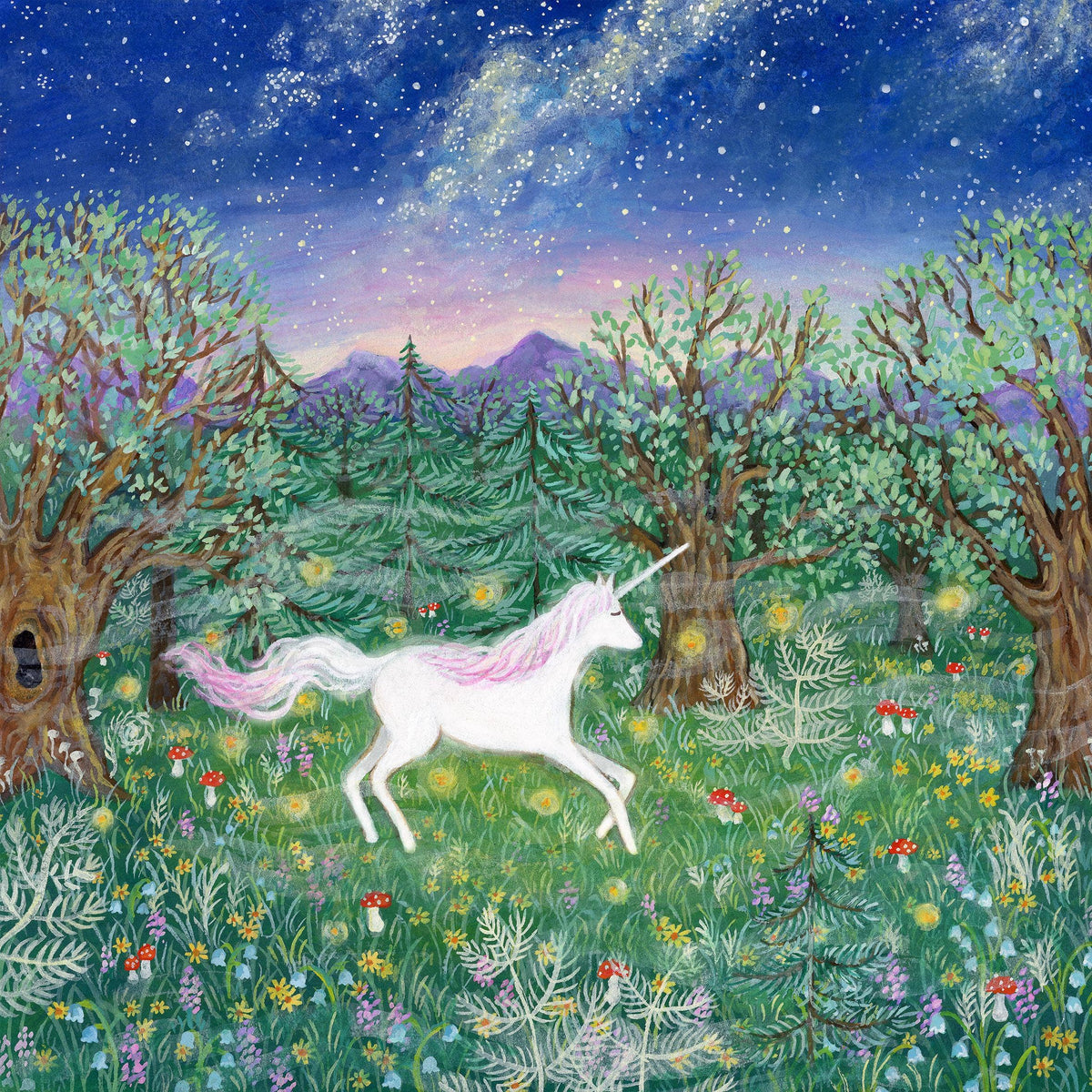 Kunstdruck Nachtwanderer von Asia Spettel 20 x 20 cm