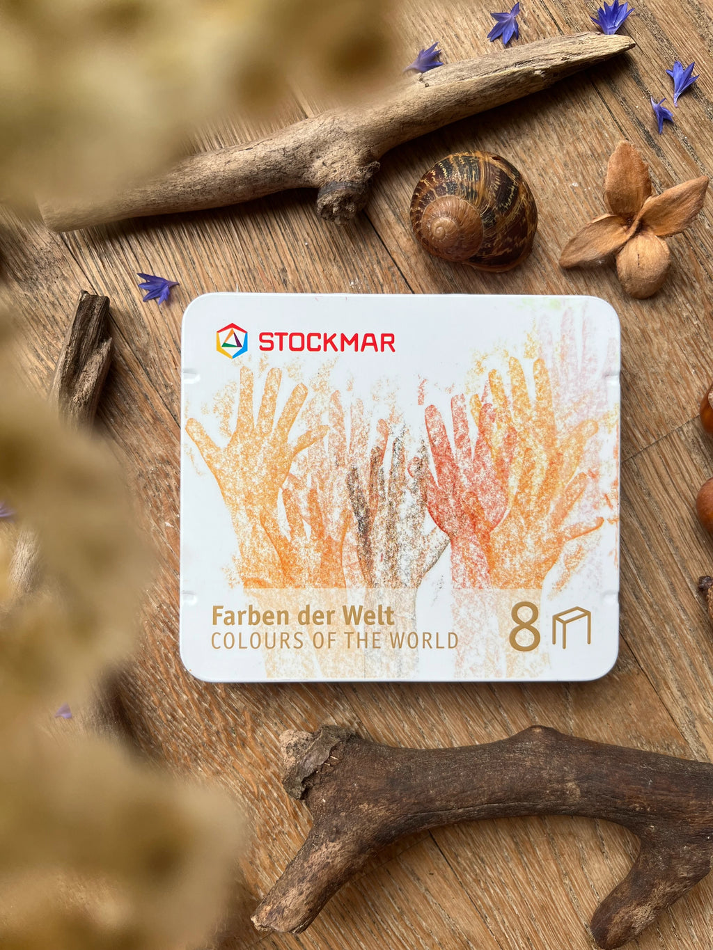 Stockmar Wachsmalblöcke Farben der Welt 8 Stück im Blechetui