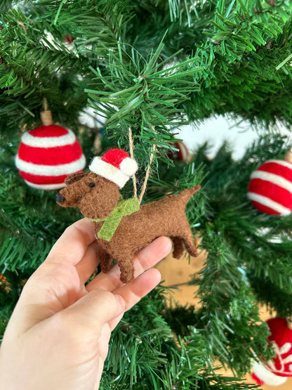 Filzdekoration - Weihnachtsdackel