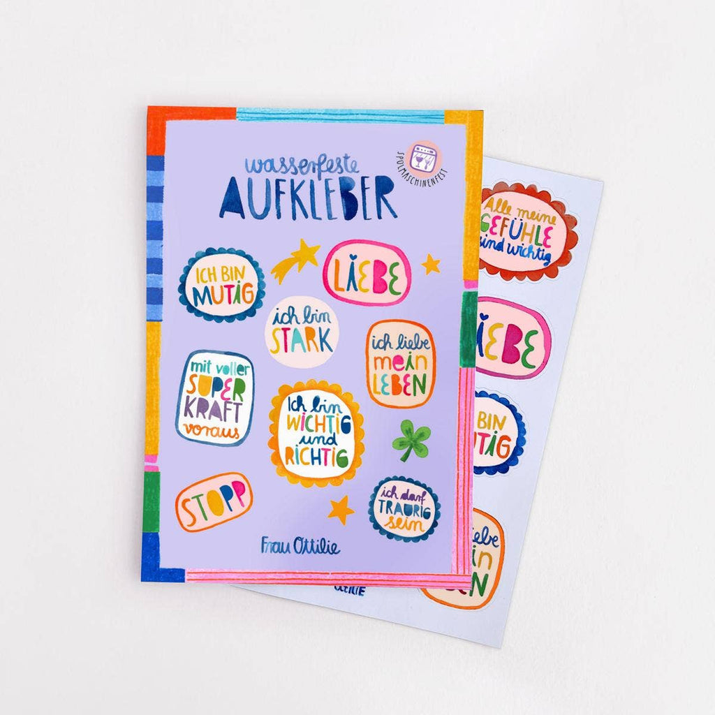 Spülmaschinenfeste Sticker Affirmationen von Frau Ottilie A5