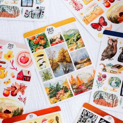 Stickerbogen - Herbstlandschaften