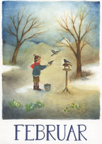 Postkarte Februar aus dem Monatskarten-Set 12 Monate von Ode Desjardins A6