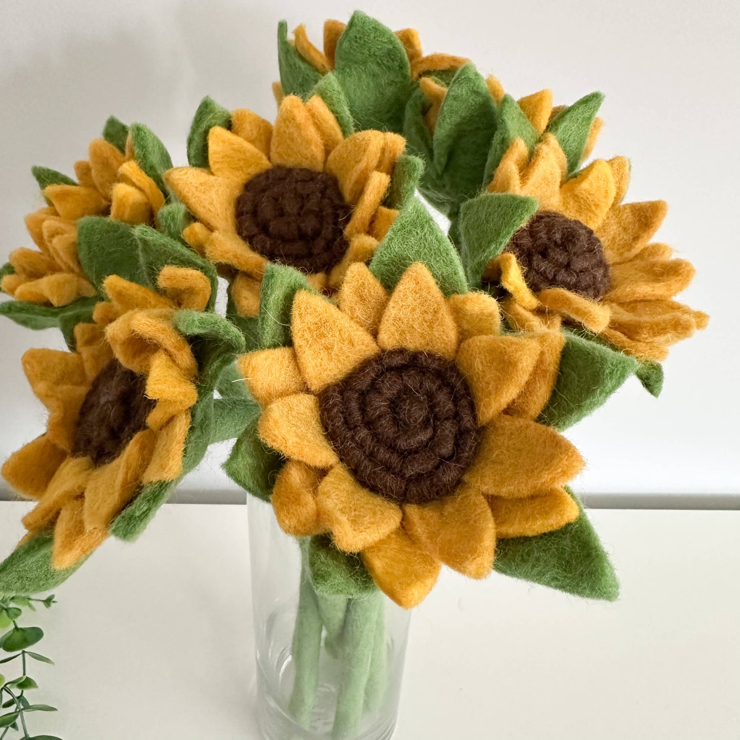 Filzfigur - Sonnenblume mit Stiel