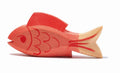 Ostheimer Fisch rot, Holzfigur mit Schuppenmuster