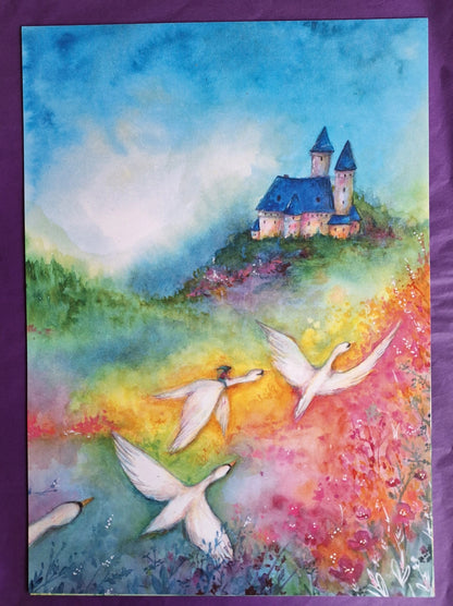 Fliegende Schwäne A5