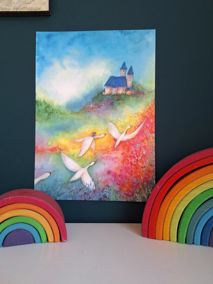 Fliegende Schwäne A5