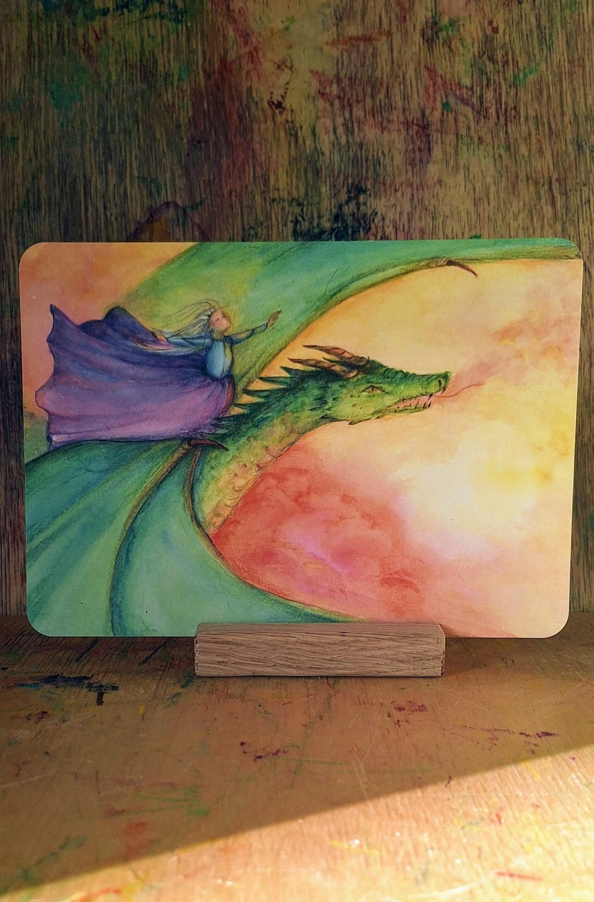 Kunstdruck Fliegender Drache von Anne Gies A5, Ansicht 3
