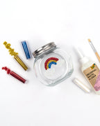 Basteln mit dem Glitter-Set von folia, Regenbogen aus Pailletten und Glitter