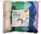 folia Filzwolle Regenbogen, 12 Farben im Zip-Beutel
