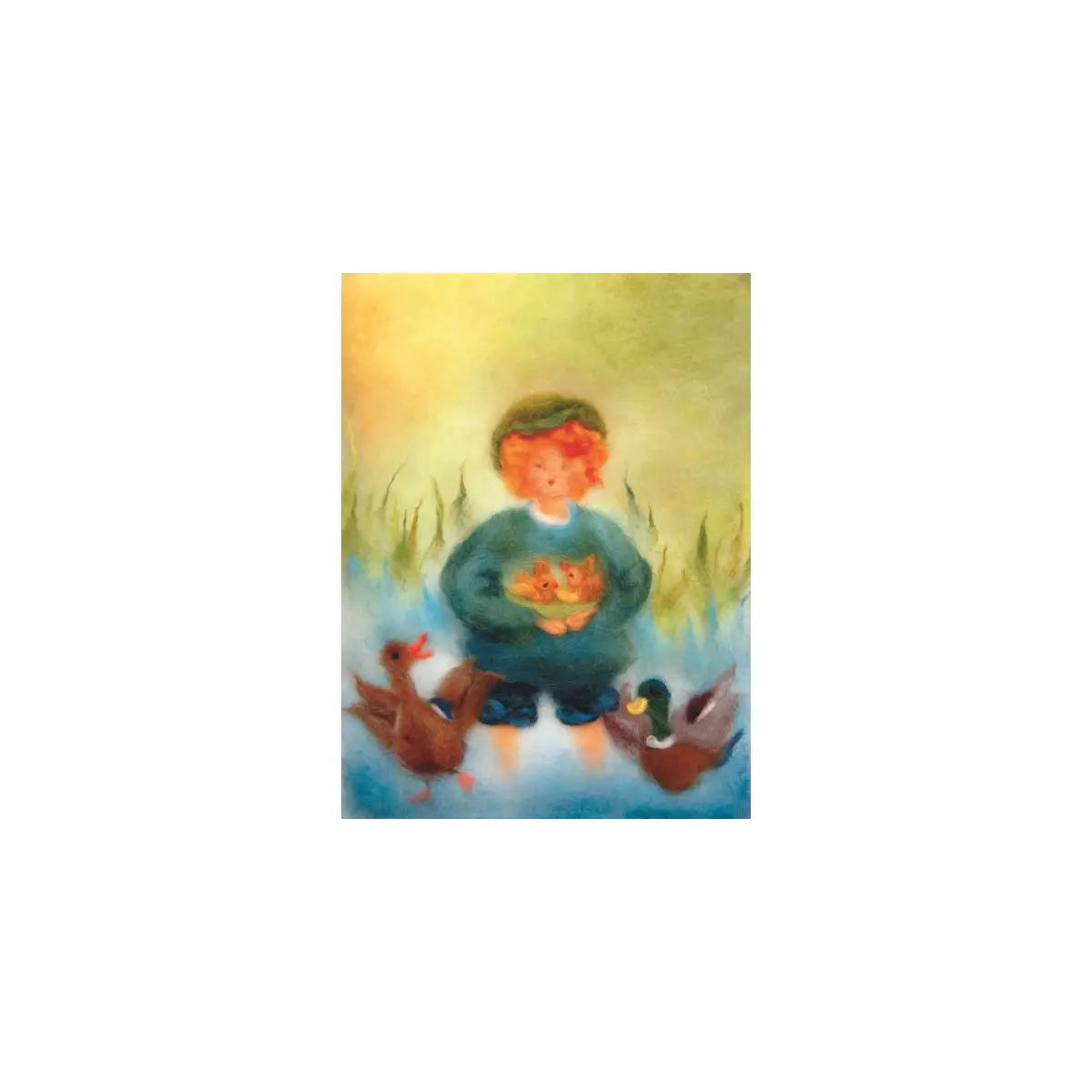 Knabe mit Enten