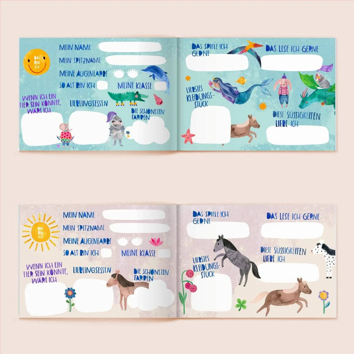 Freundebuch Schule von Frau Ottilie, Blick ins Buch