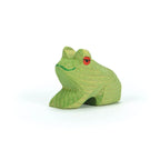 Ostheimer Frosch sitzend, grüne Holzfigur