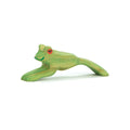 Ostheimer Frosch springend, grüne Holzfigur
