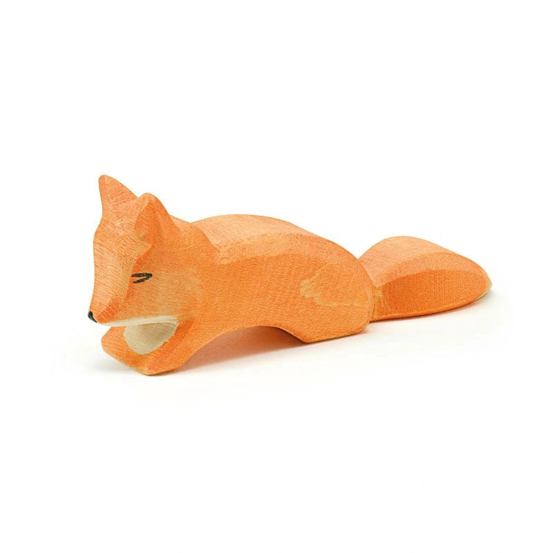 Ostheimer Fuchs klein schleichend, orangefarbene Holzfigur