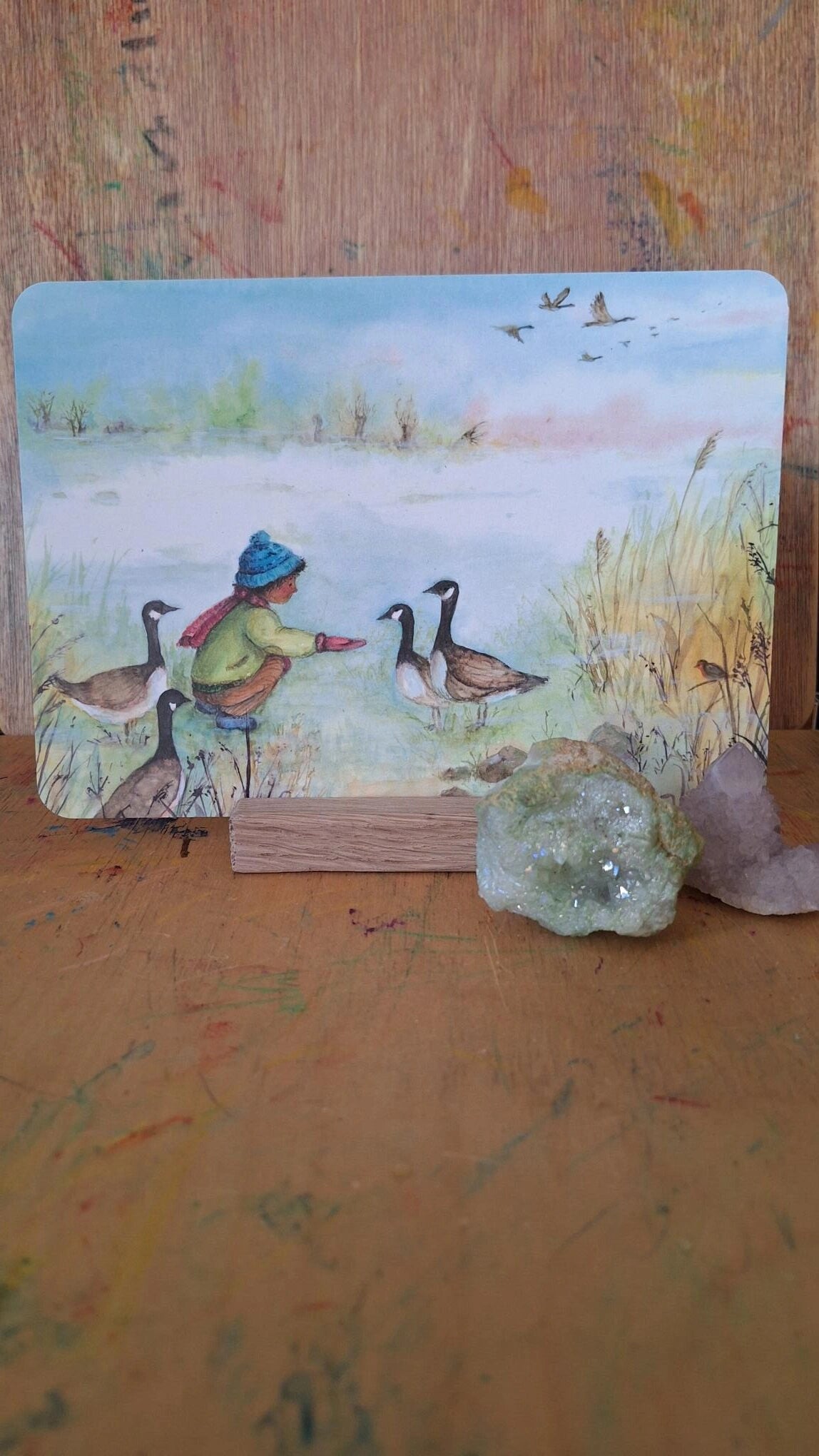 Kunstdruck Gänse von Anne Gies A5, Ansicht 5