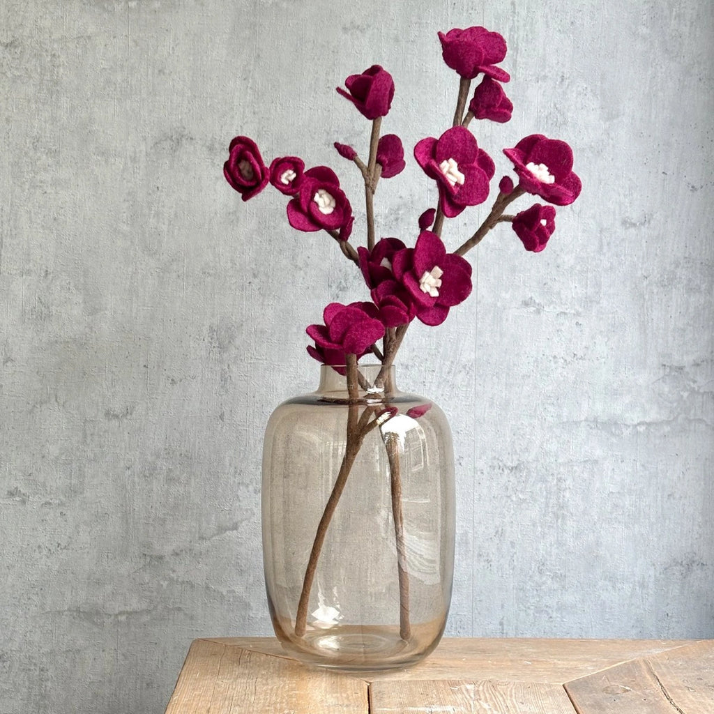 BeYoona Filzzweig Kirschblüte aubergine 50 cm