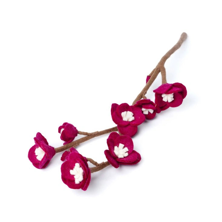 BeYoona Filzzweig Kirschblüte aubergine 50 cm