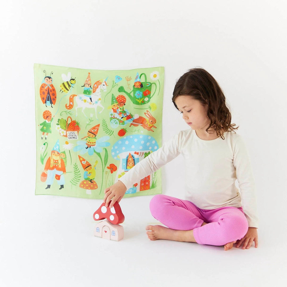 Spieltuch Gnomen-Dorf mit Pilzhaus