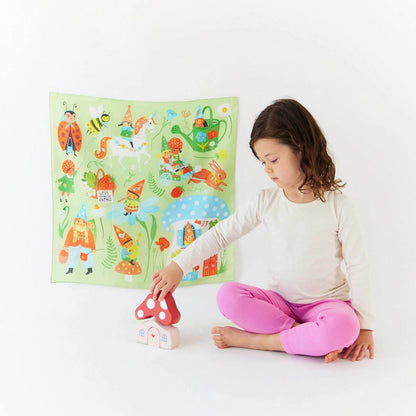 Spieltuch Gnomen-Dorf mit Pilzhaus