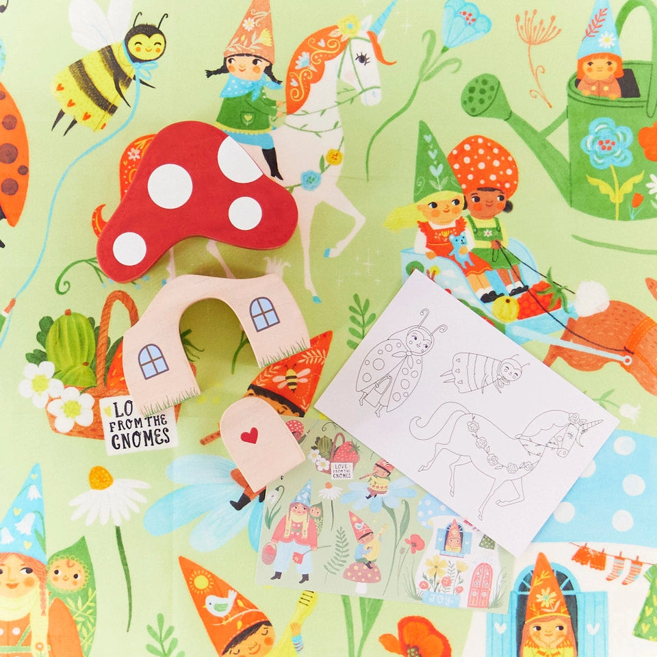 Spieltuch Gnomen-Dorf mit Pilzhaus