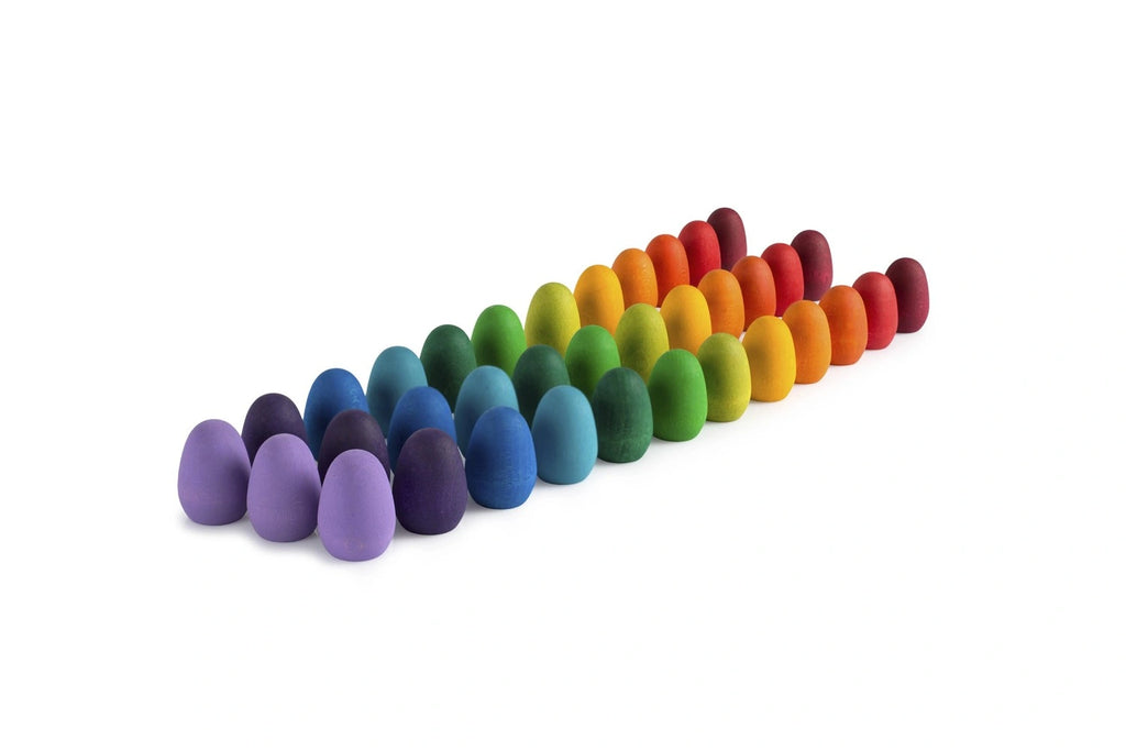 Grapat Mandala Rainbow Eggs, 36 Holzeier in Regenbogenfarben