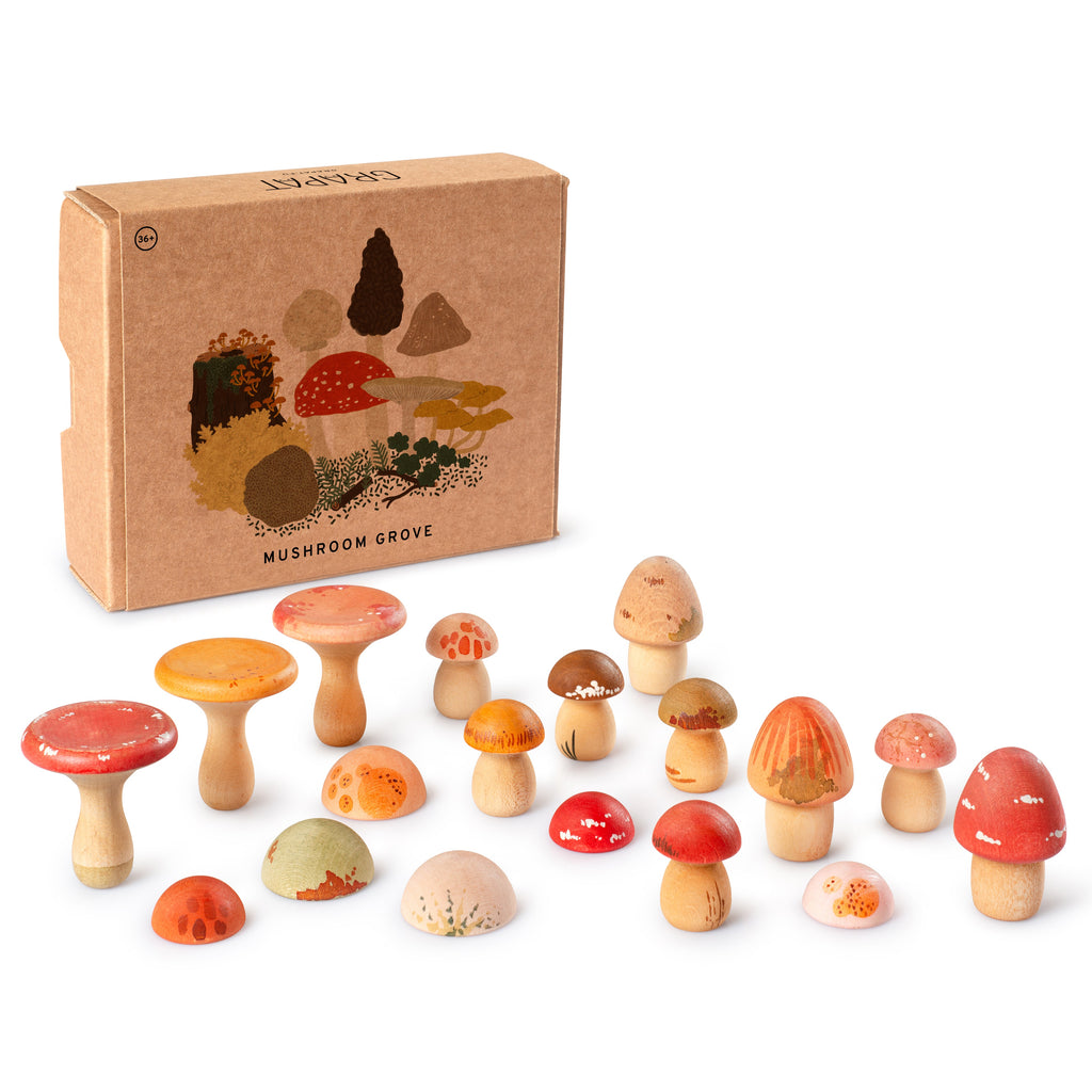 Grapat Mushroom Grove Holzpilze, das Set vor der Schachtel