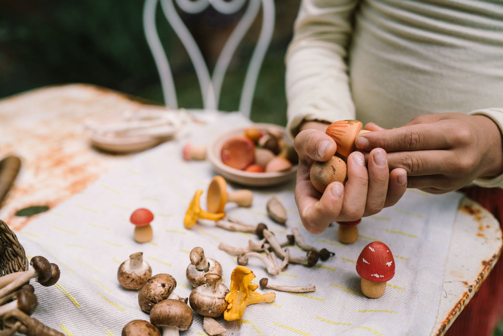 Grapat Mushroom Grove Holzpilze, weitere Spielszene mit den Holzpilzen