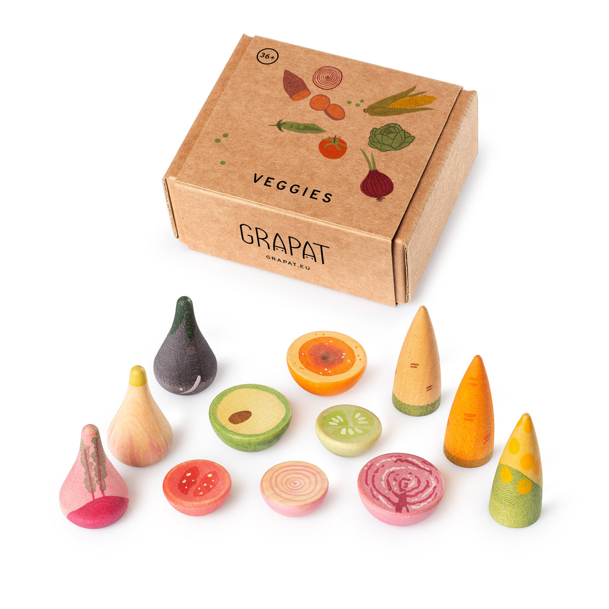 Grapat Veggies Gemüse aus Holz, das Set vor der Schachtel