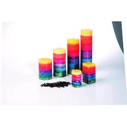 Regenbogen Stumpenkerze 150/75 mm