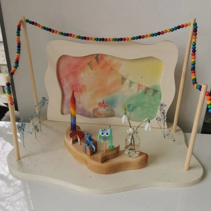 Regenbogen-Girlande für Jahreszeitentisch