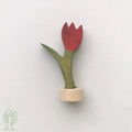 Stecker Tulpe rot von Hamer & Zaag, rote Tulpe mit grünem Blatt