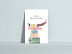 Postkarte Frohe Weihnachten Dackel auf Geschenken von Hannahs Firlefanz A6