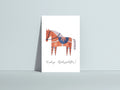 Postkarte Dala-Pferd Frohe Weihnachten von Hannahs Firlefanz A6