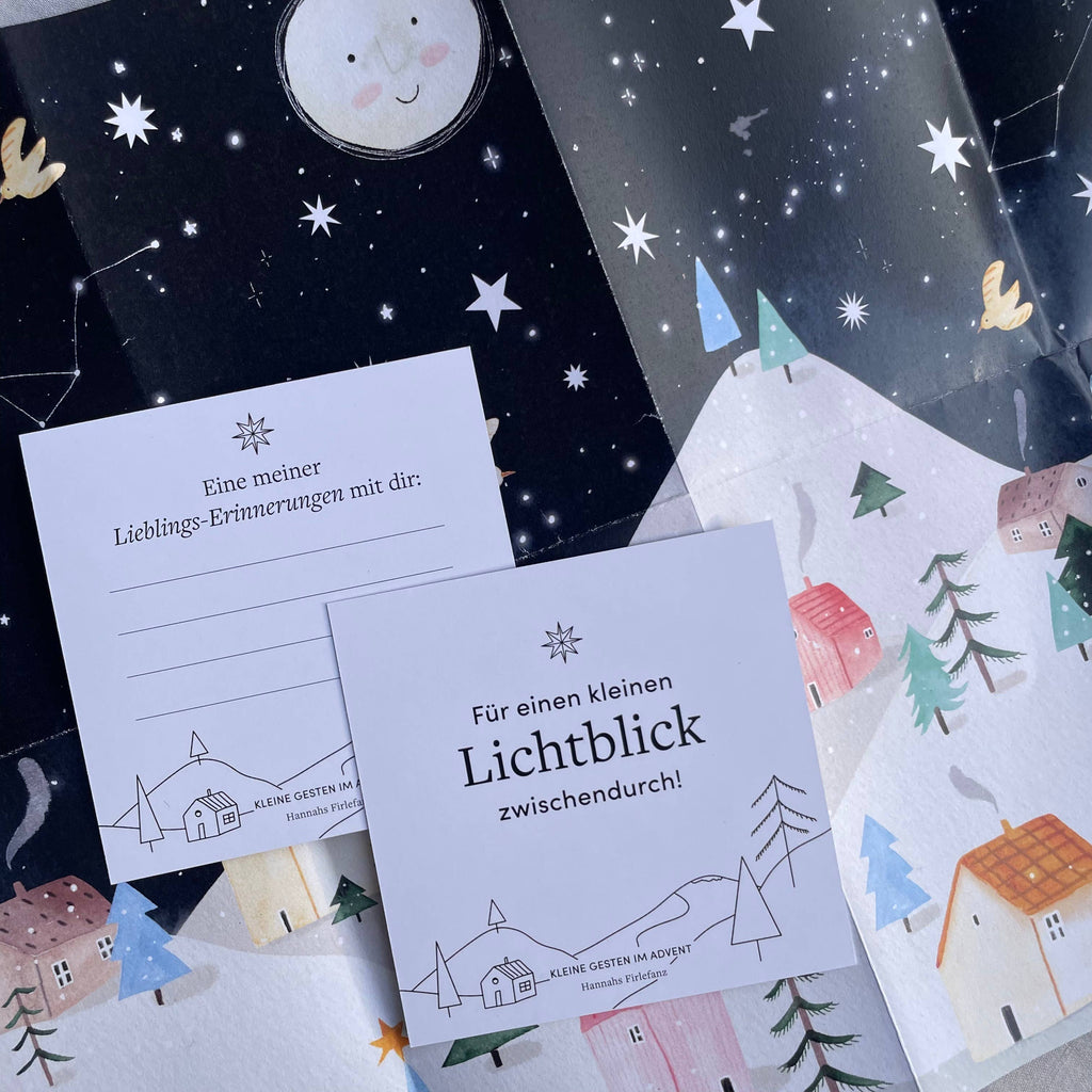 Adventskalender Kleine Gesten im Advent von Hannahs Firlefanz, Detail des Posters mit Mond