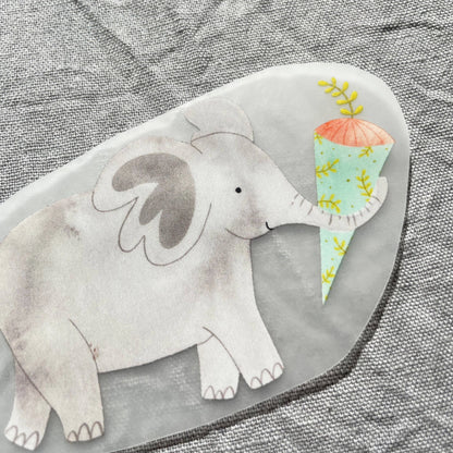 Bügelbild - Einschulung Elefant