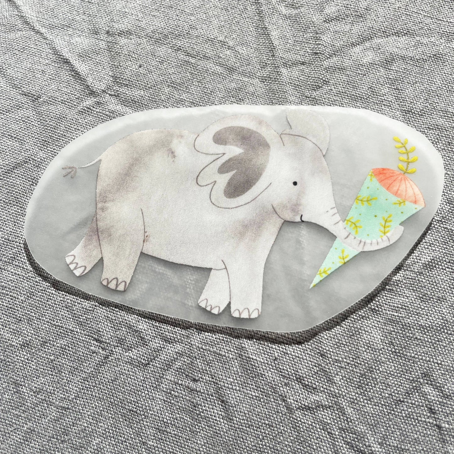 Bügelbild - Einschulung Elefant