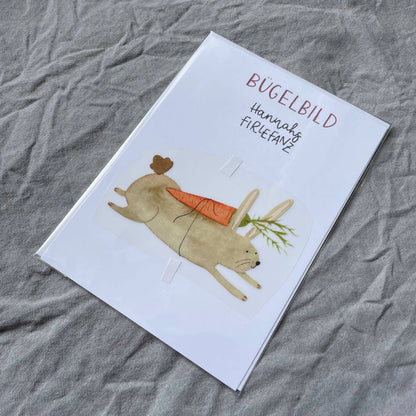 Bügelbild - Einschulung Hase